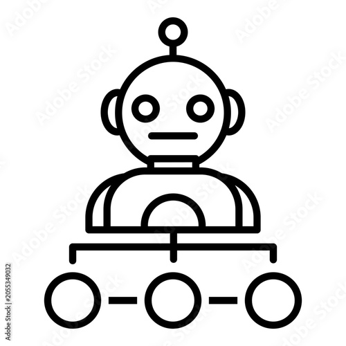 AI Agent Network Icon Vector Illustration
