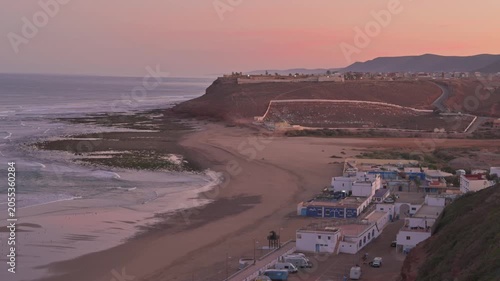 Calm evening in Sidi Ifni, Morocco with coastal views and soft twilight lighting