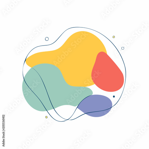 Abstract Organic Shapes with Wavy Lines