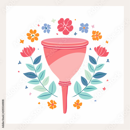 Menstrual Cup with Floral Decoration