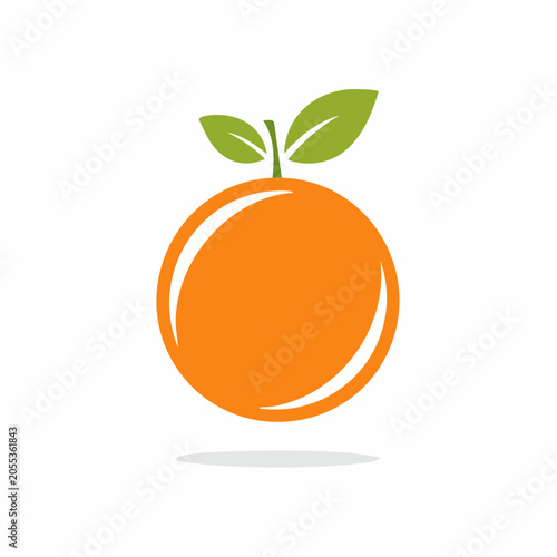 Orange fruit with leaves logo
