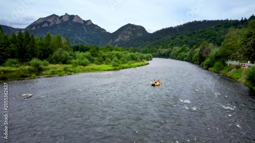 Adventure Rafting on the Dunajec River with Trzy Korony Peak View, Pieniny Mountains, Poland