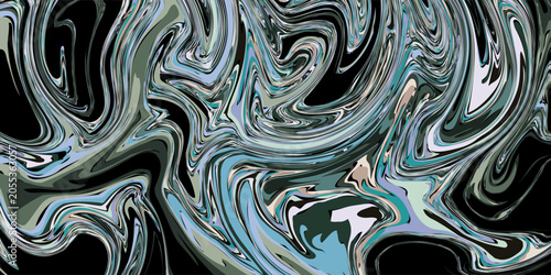 Fotografie Abstract fluid art background black and blue colors