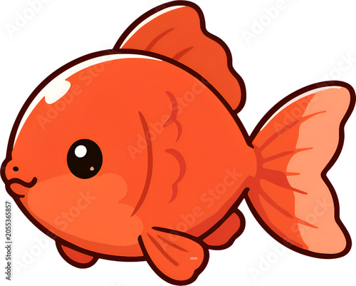 Cute cartoon octopus character with big eyes, isolated on a transparent background, cute octopus