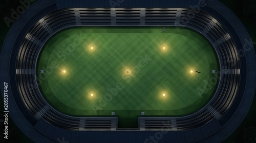 Green golf course at night background detail