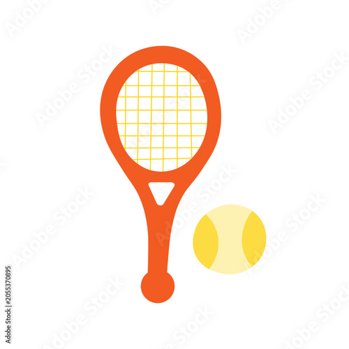 Minimal tennis racket and ball illustration for sports apps, branding