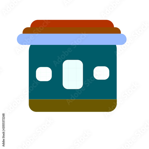 Minimalist house vector illustration with cute windows