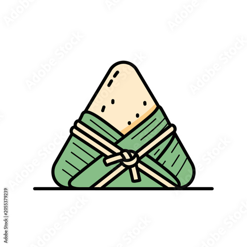 Green Wrapped Triangle Food Illustration.