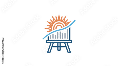 Growing graph with sun symbol.
