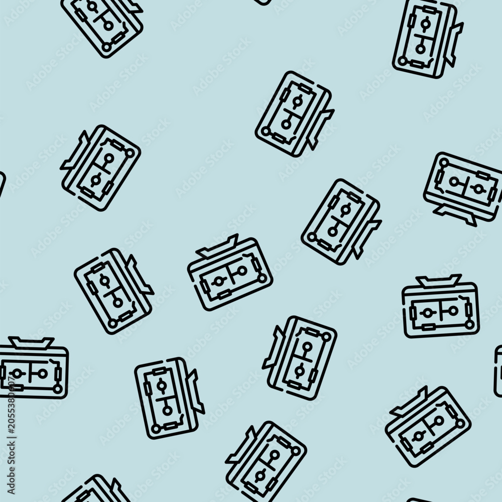 Obraz premium house control, smart home computer screen line seamless pattern house control, smart home computer screen thin line illustration