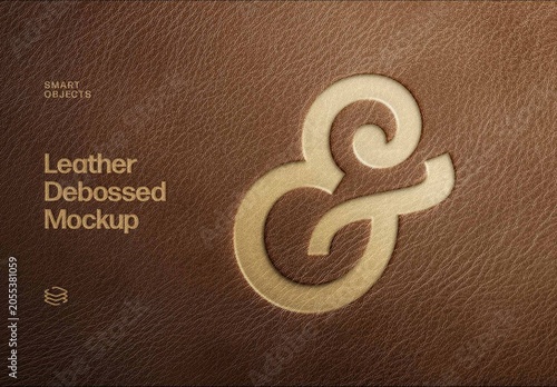 Leather Debossed Mockup For Logo And Brand Identity Design