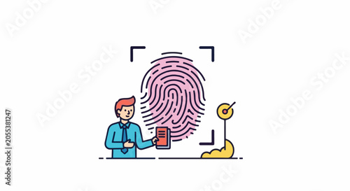 Person presenting document for fingerprint scan