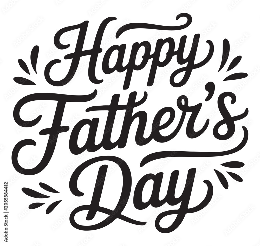 Fototapeta premium Happy Fathers Day Calligraphy On a White background