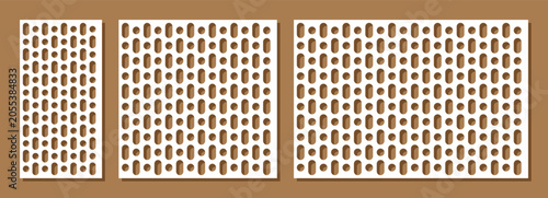 Fotografie Stenciled laser cut template panels set