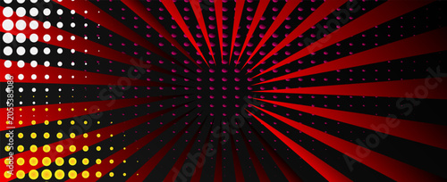 Comic red sunbeam background. Retro pop art style cartoon background. Vintage halftone vector illustration. Layout retro cartoon template. Comic book red superhero burst effect