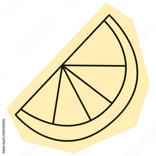 Hand drawn lemon or orange citrus fruit slice for summer