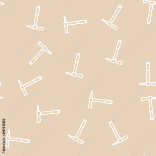 Tableau sur toile grub axe hatchet line seamless pattern grub axe hatchet thin line illustration