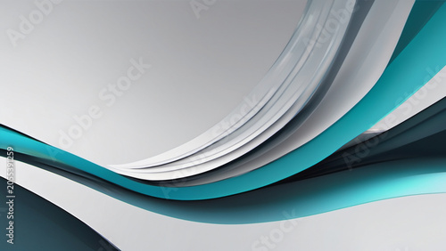 Layered paper wave with teal accent abstract background