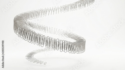 Single Gold Paper Clip Standing Out from Crowd of Silver Clips Leadership Concept