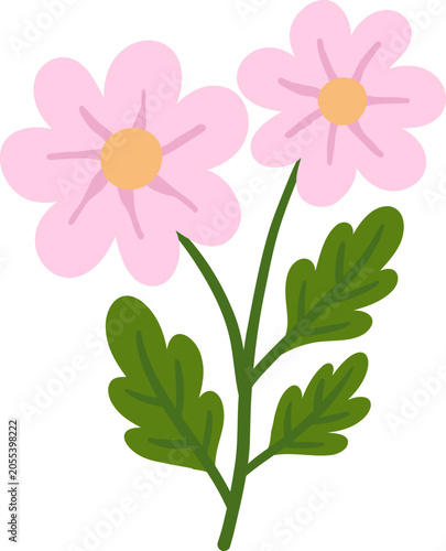 cute spring summer blossom flower vector cartoon illustration