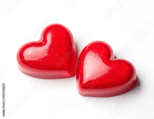 Red Hearts Isolated on White Background