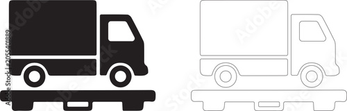 Fotografie Truck scales vector icon, transport weight control station symbol, commercial logistics and cargo mass measurement