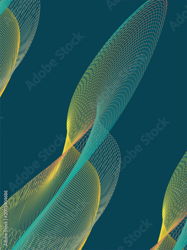 Abstract wavy background for banner, flyer, book cover, poster. A wave formed from many spheres. Design for banner, flyer, poster, cover