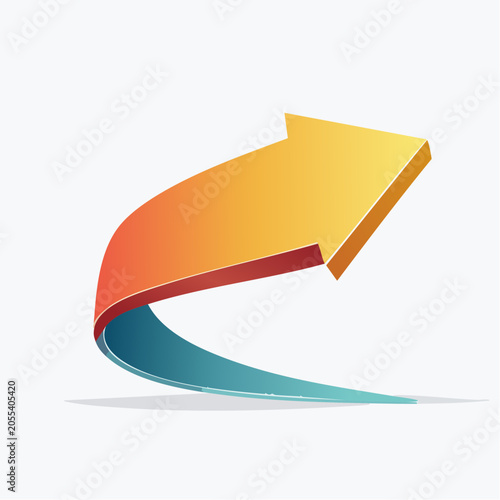 3D Arrow Graphic with Gradient Colors