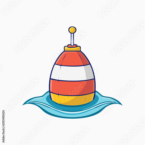Cartoon Buoy Floating on Water