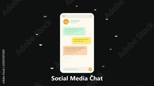 Social Media Messaging App Interface Illustration