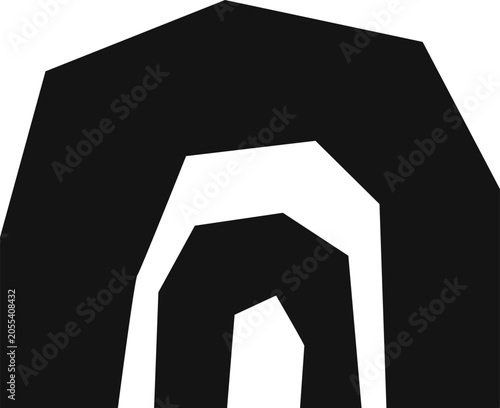 Rainbow element for cutting. Shape isolated on white background. Engraving style.