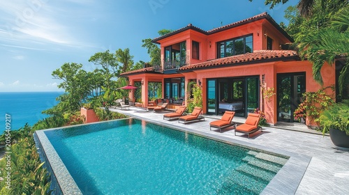 Luxury villa with infinity pool overlooking ocean
