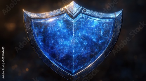 Magical Blue Shield,  Dark Background, Fantasy,  Protection