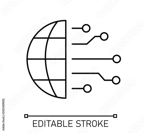 Global connectivity Global network and digital communication global network icon