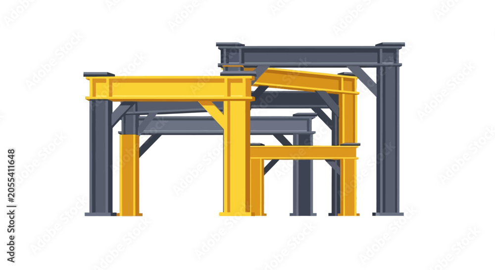 Fototapeta premium Industrial Steel Beams Construction Structure