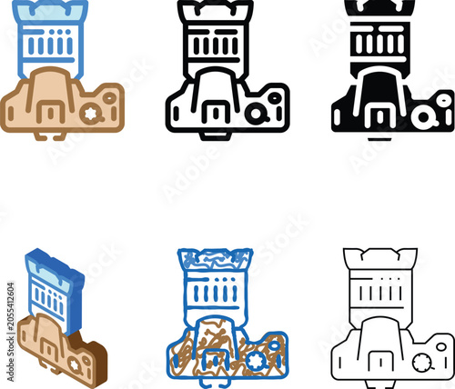 Fotografija photojournalist news media color icon vector