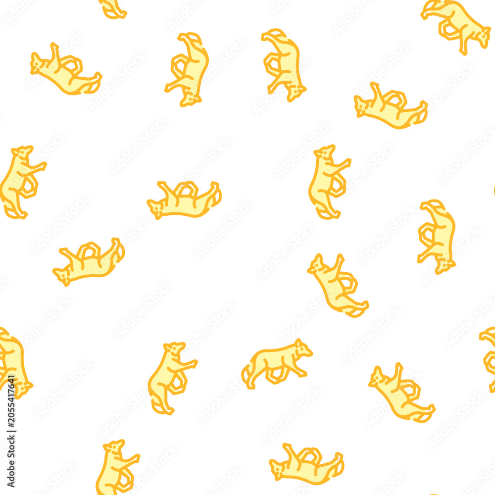 Obraz premium fox animal vector seamless pattern fox animal sign illustration