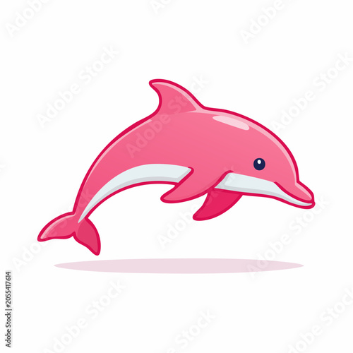 Cute Pink Dolphin Illustration