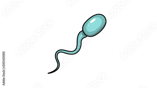 Tableau sur toile Simple cartoon sperm cell swimming with long tail Vector
