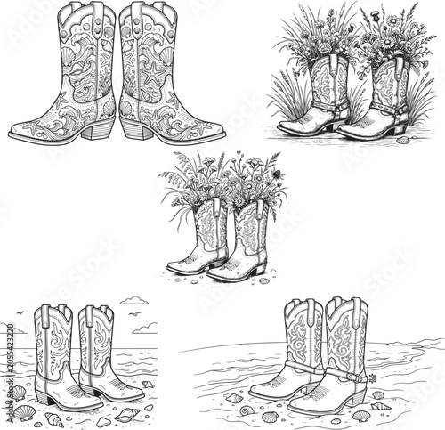 Coastal Cowgirl Summer Boots SVG