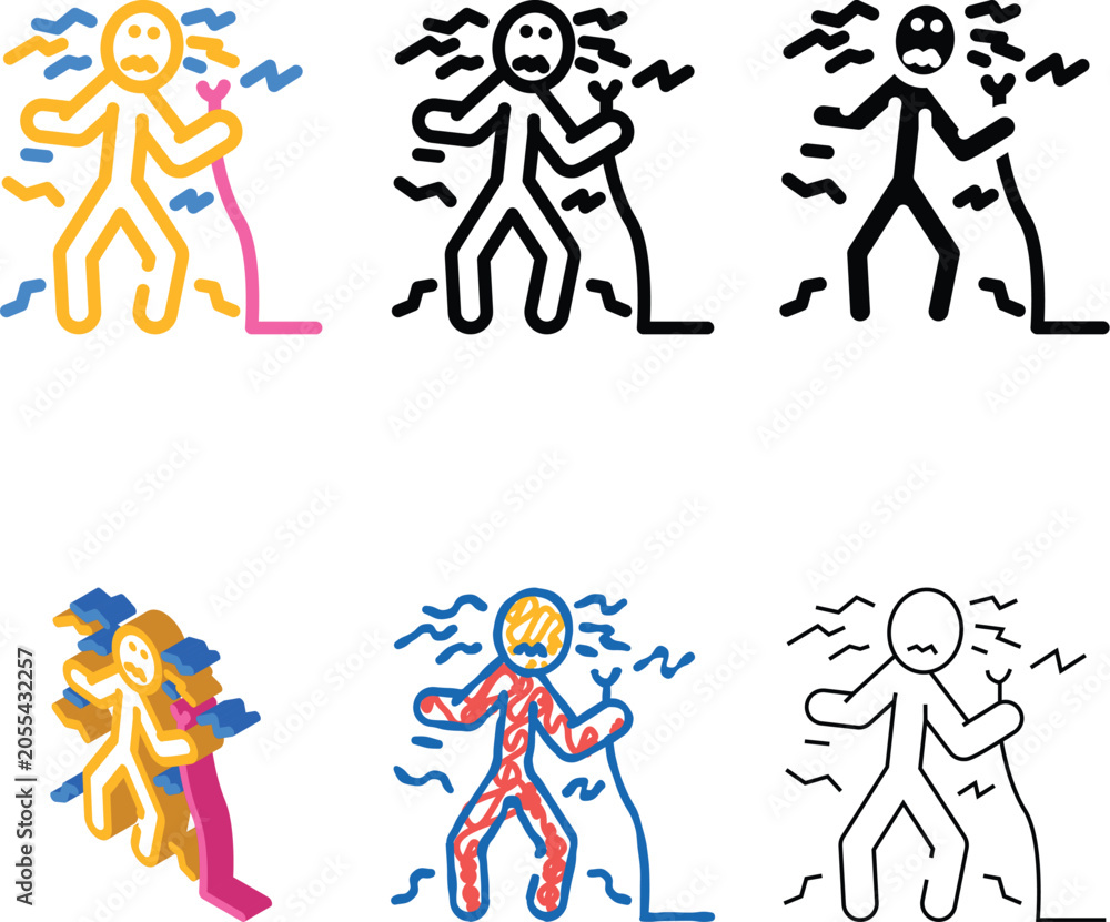 Fototapeta premium shocked man range accident color icon vector. shocked man accident sign. isolated symbol illustration