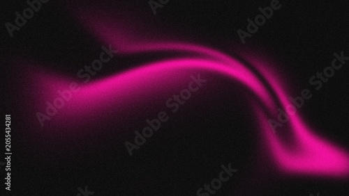 Schilderij op canvas Abstract magenta grainy gradient wave backdrop on black background