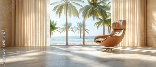 Modern beachside lounge chair interior design.