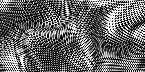 Schilderij op canvas Basic halftone dots effect in black and white color