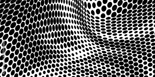 Quadro su tela Basic halftone dots effect in black and white color