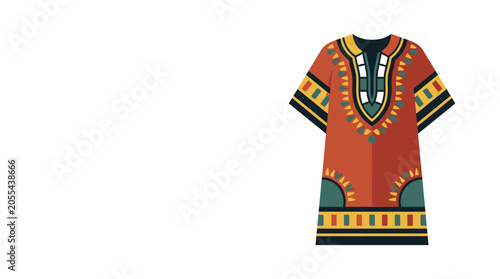 Foto Traditional African dashiki shirt with vibrant geometric patterns and cultural design