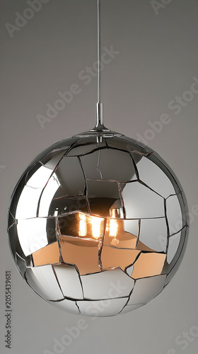 Modern Mosaic Glass Hanging Light Fixture.