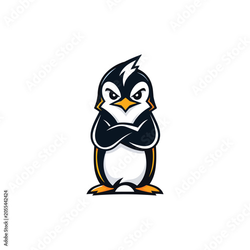 Aggressive Penguin Mascot Logo Vector Illustration