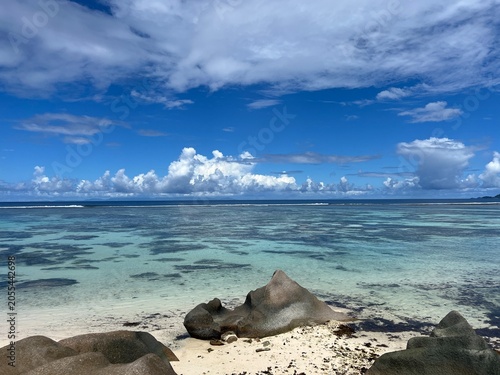 Bild auf Leinwand The beautiful Anse Source d'Argent beach on La Digue Island in the Seychelles