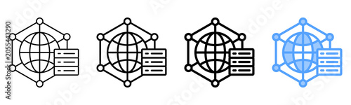 Foto Network Database Different Style Outline Collection Set Icon